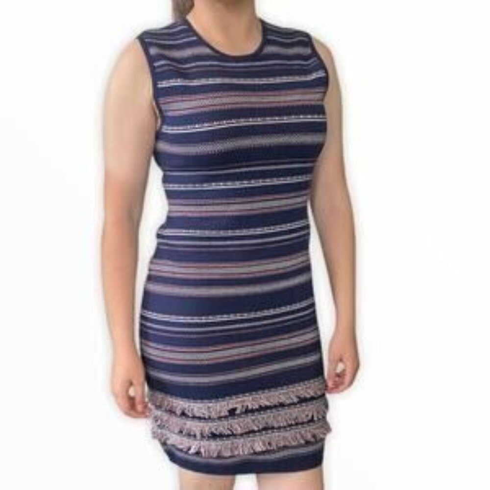 Cupcakes & Cashmere Sleeveless Fringe Knit Dress Size S Multicolor dress